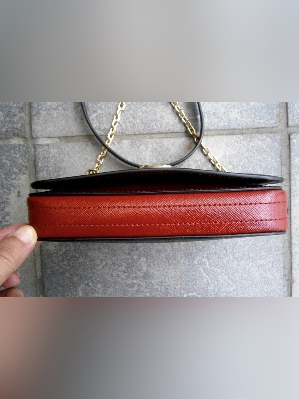 Marc Jacobs Snapshot WOC Tricolor Black SAFFIANO Leather Flap Burghundy Base - Picture 8 of 16